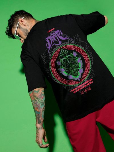 ASURA Graphic Oversized Black T-Shirt/Tee