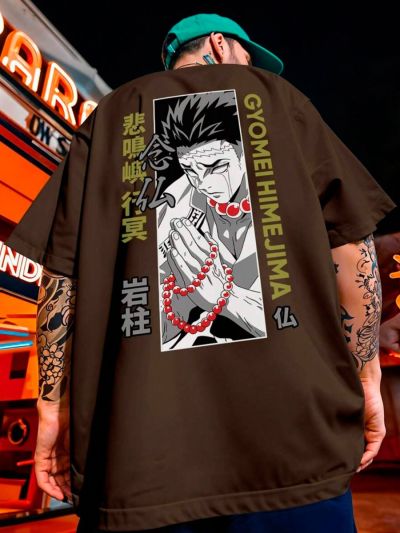 Gyomei Himejima : Demon Slayer Hashira Graphic Oversized T-Shirt/Tee