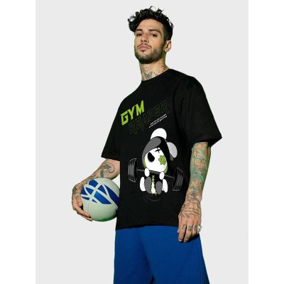 Gym Reaper Graphic Oversized Black T-shirt