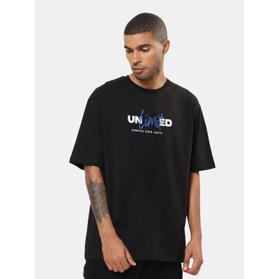 UNLIMITED Graphic Oversized Black T-Shirt/Tee