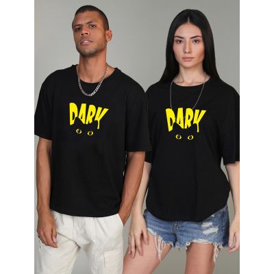 Dark Cat Graphic Oversized Black T-Shirt/Tee